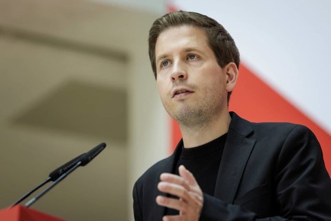Kevin Kuehnert, SPD Secretary-General, at a press conference following the SPD Executive Committee