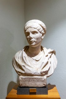 Hellenistic Greek figure of Vilia 130BC, archaeology museum, Apollonia Archaeological Park,