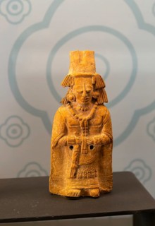 Ceramic figurine model of woman from Jaina, Late classical period, Mayan archaeological museum,