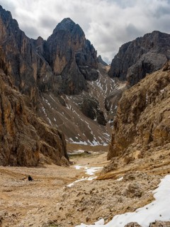 Descent into the Grassleitenkessel, rose garden, Dolomites, South Tyrol, Italy, Europe