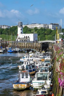 Scarborough Lighthouse and Harbour, Vincent Pier, Scarborough, North Yorkshire, England, United