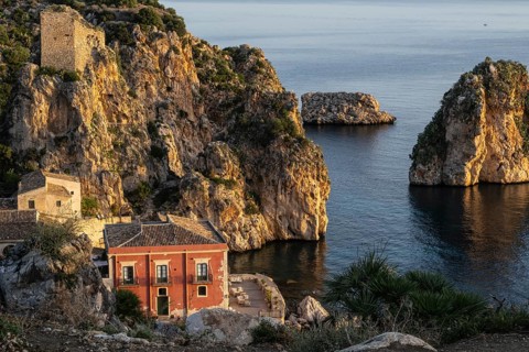 Tonnara di Scopello, historic tuna fishing site in the picturesque rocky bay of Scopello, Sicily,