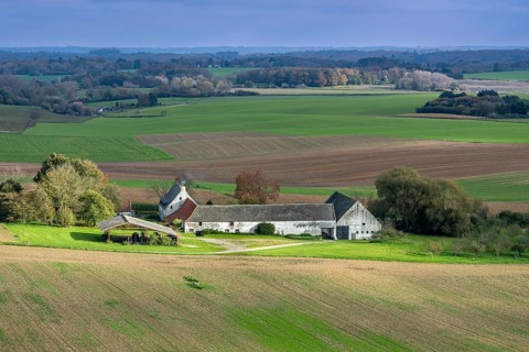 La Haye Sainte, square farm, farmstead, defended by Wellington's British troops during the 1815