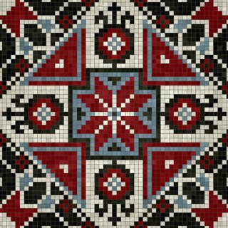 Mosaic tiles decorative background, seamless repeating vector pattern template for wallpaper,