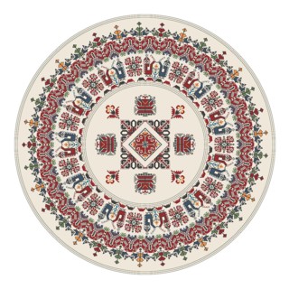Traditional Bulgarian embroidery design element over white background