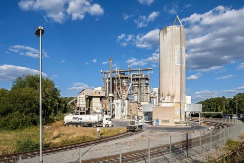 Kalkwerk Schaefer Kalk, plant for the production of lime, production plant at the quarry,