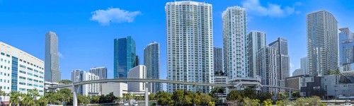 Miami, luxury condominiums located near city financial center and Biscayne Bay