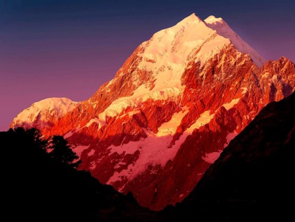 New Zealand, Mt. Cook, Sunset, Mt. Cook, New Zealand, Oceania