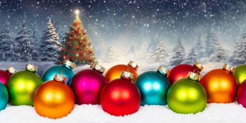 Christmas decoration with Christmas tree Christmas card panorama and text free space Copyspace