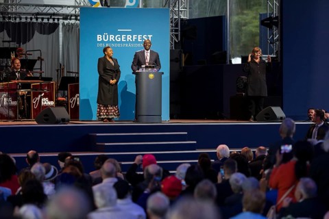 William Samoei Ruto (President of the Republic of Kenya) and his woman Rachel Ruto at the opening