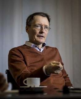 Karl Lauterbach (SPD), Federal Minister of Health, recorded during an interview at the Federal
