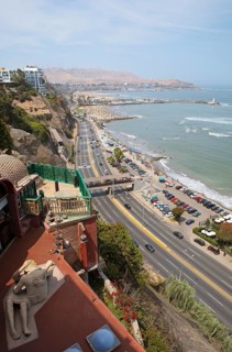 Coast in the district of Barranco, Lima, Peru, South America