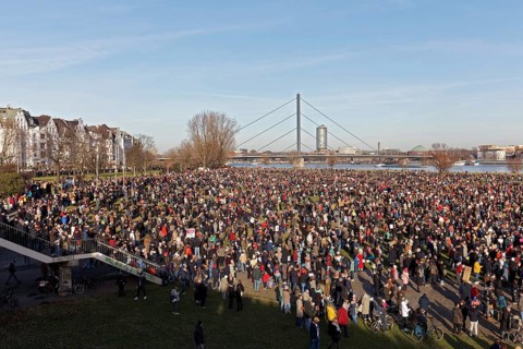 Major demonstration against right-wing extremism and AfD on 27 January 2024 in Düsseldorf, main