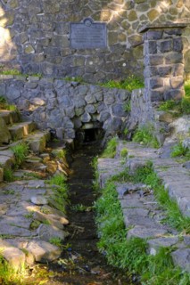 Fulda spring on the Wasserkuppe, Ehrenberg, Rhön, Hesse, Germany, Europe