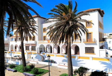 Government building on Amargura street, Tarifa, Cadiz province, Spain, Europe