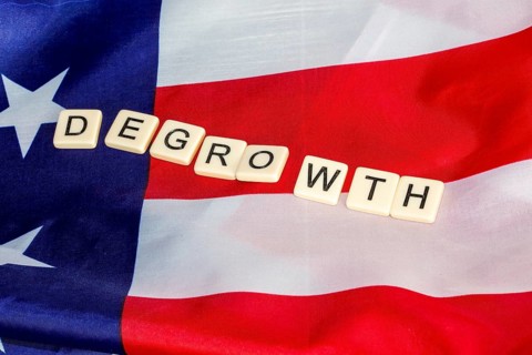 Symbolic image of degrowth: the anti-growth movement calls for a reduction in consumption and