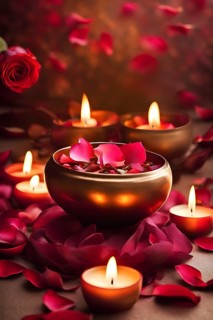 Tibetan singing bowl as Symbolic images for relaxation, AI generated