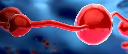 Three dimensional render of cholesterol in blood stream, AI generated