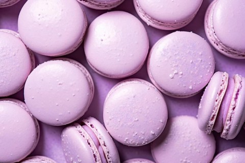 Pastel violet French macaron sweets. KI generiert, generiert AI generated
