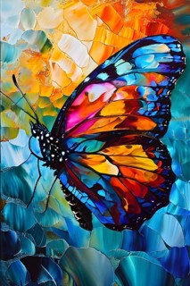 Abstract piece inspired by the iridescent scales of a butterfly highlighting how nature influences
