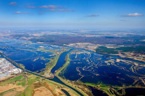 The Oberbruch at high water, Schwedter Querfahrt, Oder, river, flood, water, inundation,