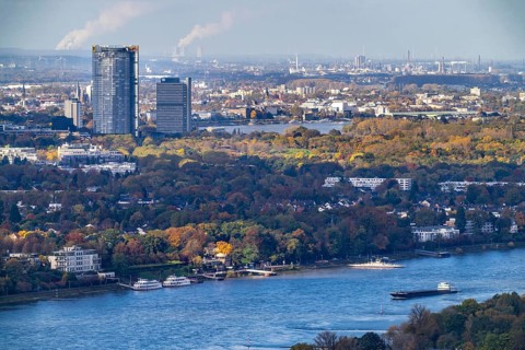 Bonn skyline on the Rhine, UNFCCC Secretariat of the Framework Convention on Climate Change, United