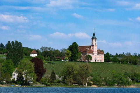 Picturesque view of the Birnau pilgrimage church, Baden-Württemberg, Germany, Europe