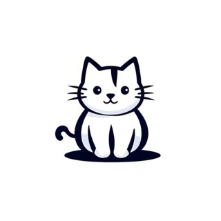 A simple cartoon cat with a white background, AI generated