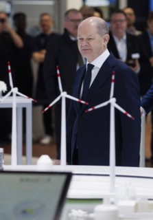 Olaf Scholz (SPD), Federal Chancellor, at the Hanover Trade Fair, Hanover, 22 April 2024, here at