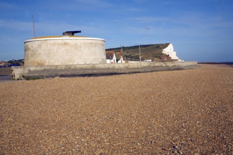 Martello tower on the beach, Seaford, East Sussex, England, United Kingdom, Europe