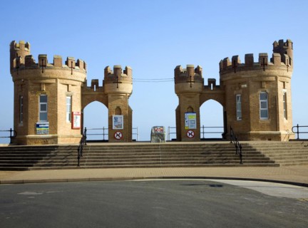 Pier Towers, Castle style building at Withernsea, Yorkshire, England, United Kingdom, Europe