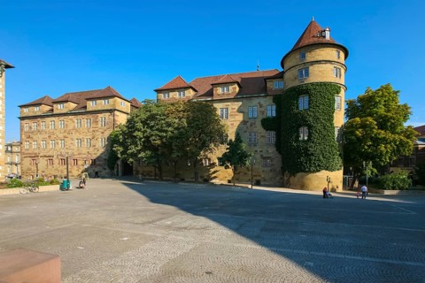 Old Palace Stuttgart from Schillerplatz, former moated palace, princely residence, 14th century