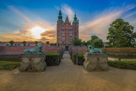 Famous Rosenborg castle, one of the most visited castles in Copenhagen