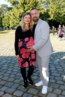Citizen Lars Dietrich and his pregnant partner Hannah Baus arriving for the anniversary premiere of
