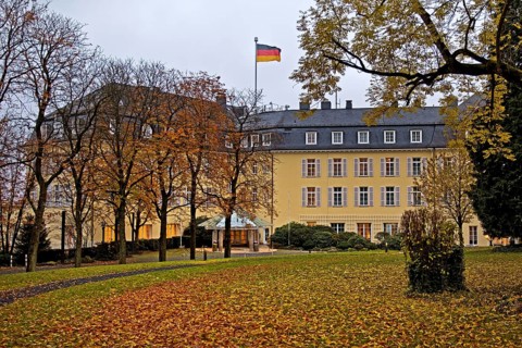 Grandhotel and Spa Petersberg in autumn, the only German state-owned hotel, Königswinter, North