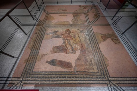 The orpheus mosaic, late 2nd century AD, discovered in 1834 in Rottweil, Dominican Museum,