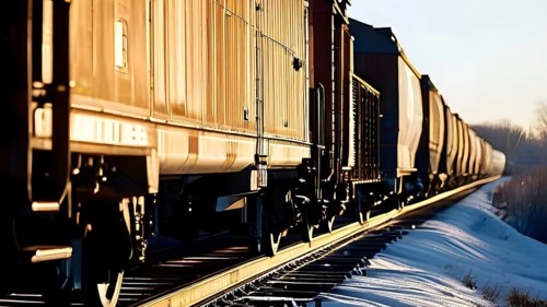 Close up of a modern freight train with reflective metallic surfaces, AI generated