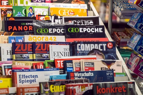Compact, far-right German political magazine. Point of sale in a kiosk at the railway station.