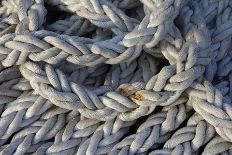 Brait, plaited rope, braided rope used as hawser or mooring warp for fishing boat
