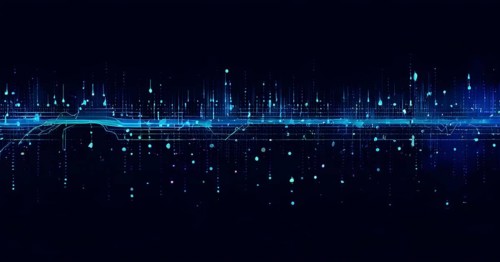 Illustration of abstract stream Artificial intelligence, Big data, AI generated
