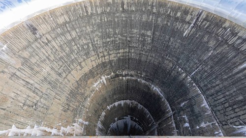 View of the concrete dam wall of the Moiry dam, near Grimentz, Val d'Anniviers, Valais Alps, Canton