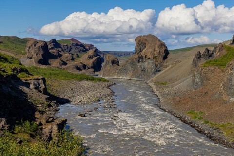 Jökulsa a Fjöllum Canyon, basalt rock, eastern Iceland