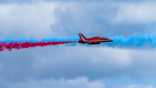 Red Arrows, Royal Air Force Aerobatic Team, Airshow 2024, Teignmouth, Devon, England, United