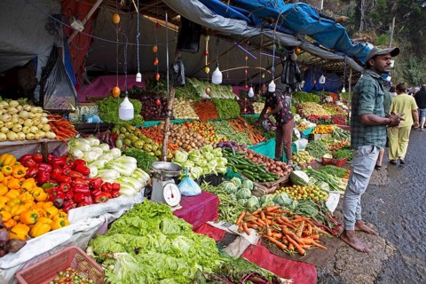 Vegetable stall in Nuwara Eliya, Central Province, Sri Lanka, Asia