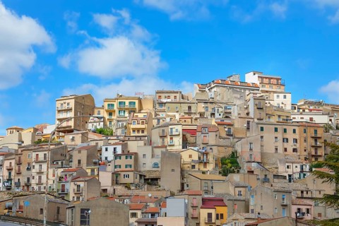 View of Enna historic district, Enna, Siclly, Italy, Europe