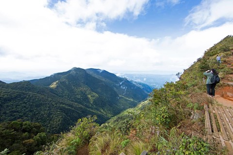 View of the Knuckles mountain range from Little World's End, Horton Plains National Park, Central