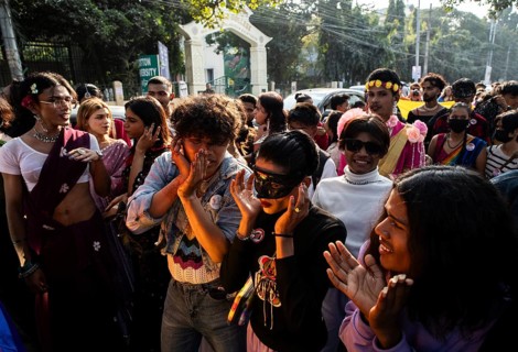 People from LGBT community and supporters participate in Pride Parade on December 22, 2024 in