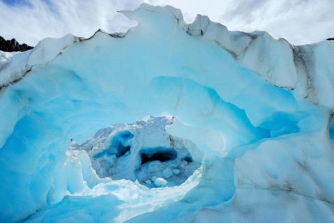 Ice cave, Fox Glacier, Westland National Park, South West New Zealand World Heritage Site, Southern