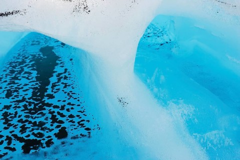 Tunnel in the ice, Fox Glacier, Westland National Park, South West New Zealand World Heritage Site,