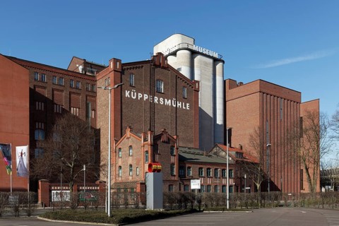Küppersmühle Museum of Modern Art, MKM, former flour mill, Duisburg inner harbour, Duisburg, North